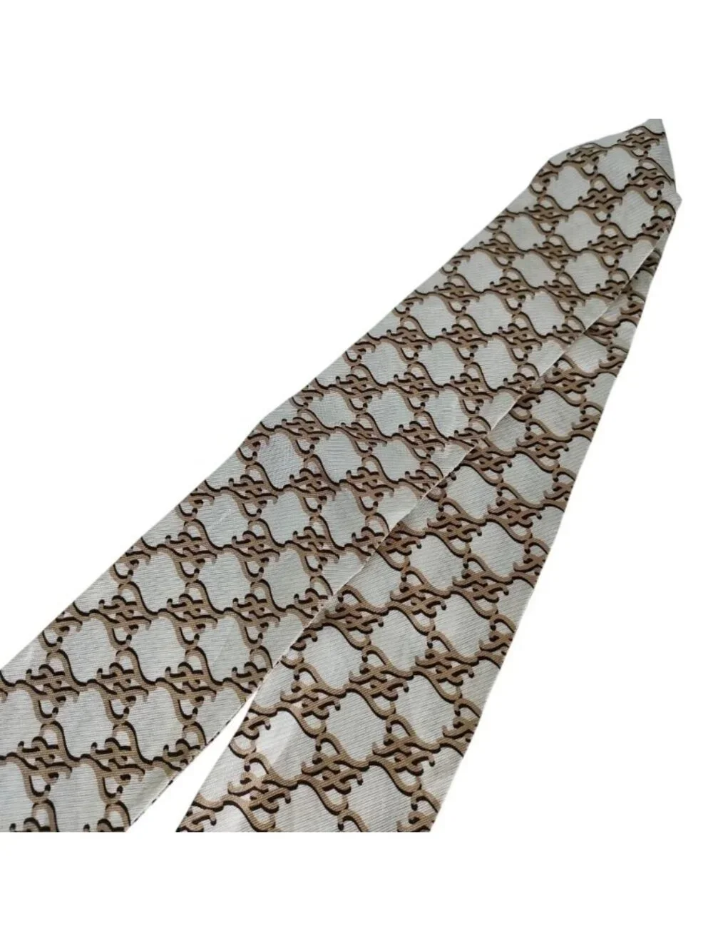 Fendi Lapis Silk Scarf Beige Brown